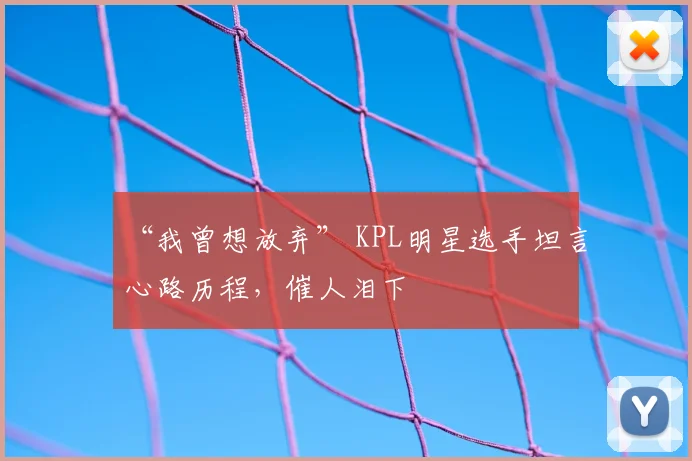 “我曾想放弃” KPL明星选手坦言心路历程，催人泪下